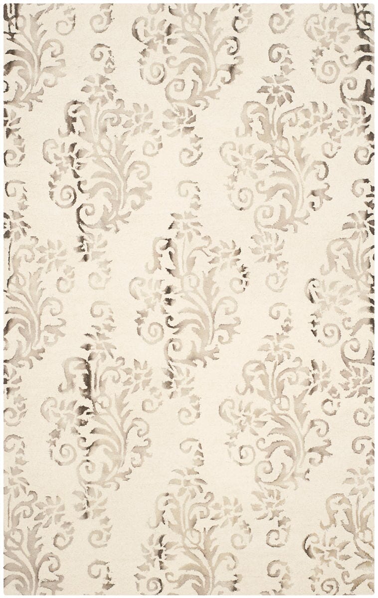 Safavieh Dip Dyed Ddy718E Ivory / Taupe Damask Area Rug