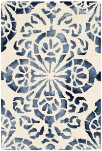 Safavieh Dip Dyed Ddy719P Ivory / Navy Damask Area Rug