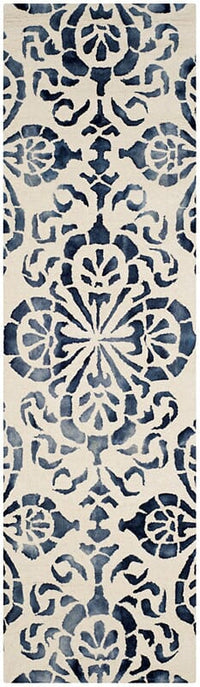 Safavieh Dip Dyed Ddy719P Ivory / Navy Damask Area Rug