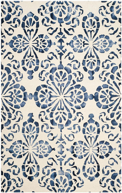 Safavieh Dip Dyed Ddy719P Ivory / Navy Damask Area Rug