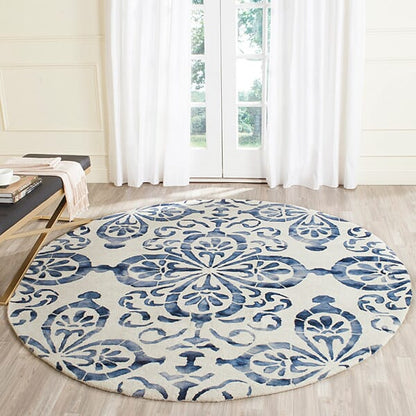 Safavieh Dip Dyed Ddy719P Ivory / Navy Damask Area Rug