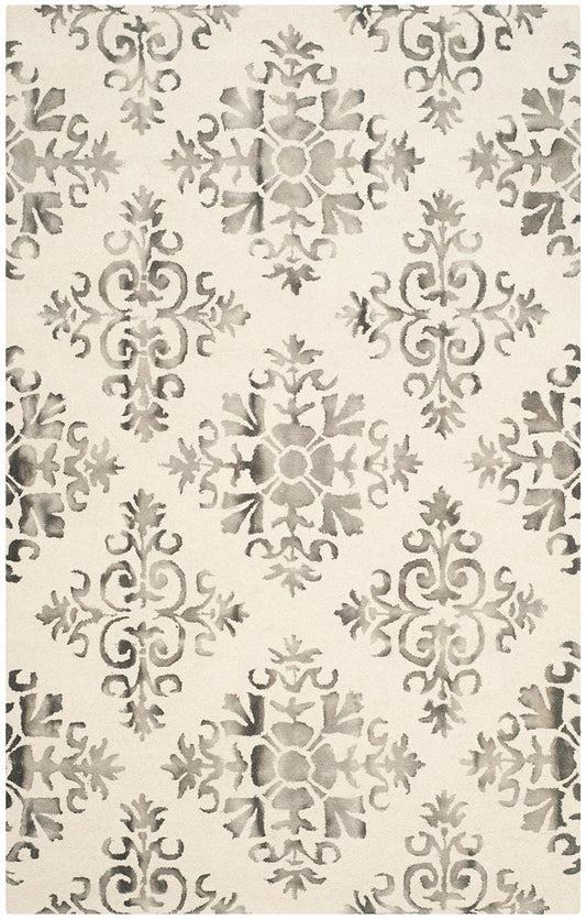 Safavieh Dip Dyed Ddy720D Ivory / Charcoal Damask Area Rug