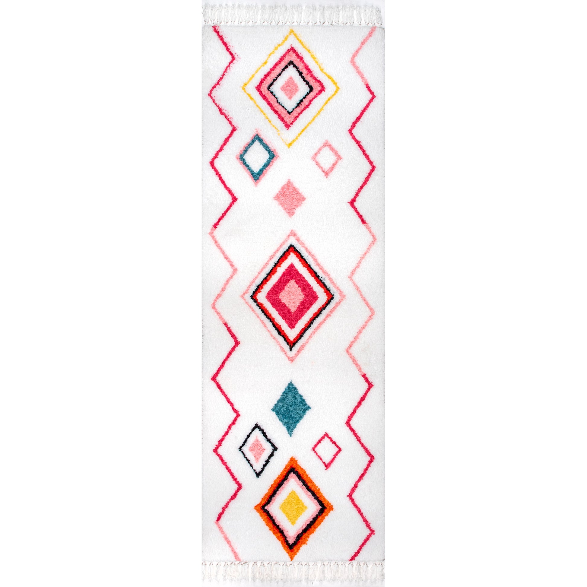 Nuloom Ingrid Diamond Nin2033A Pink Multi Area Rug