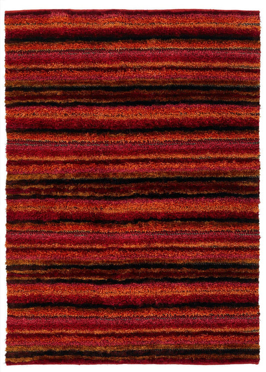 Chandra Delight Del14803 Brown / Black / Red Shag Area Rug