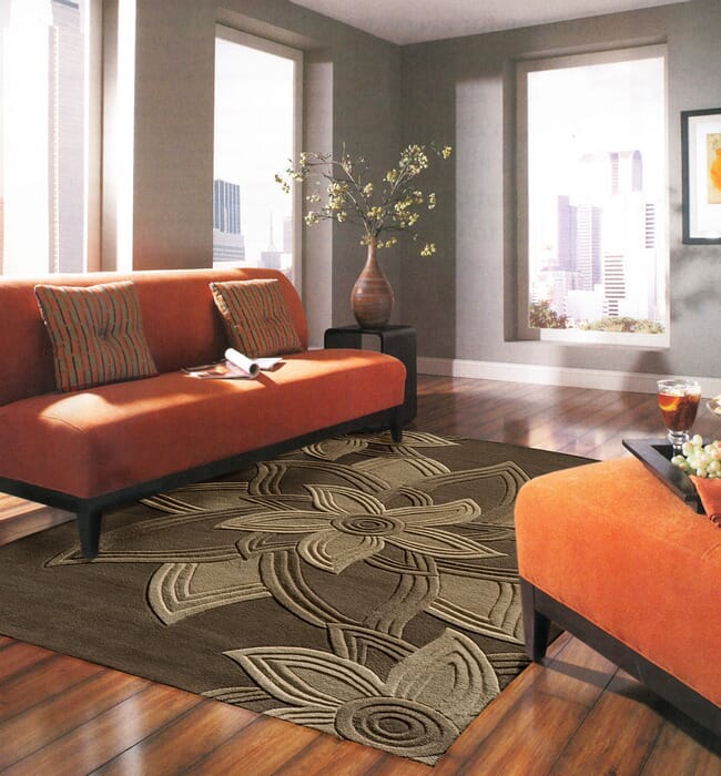 Momeni Delhi dl-40 Mocha Floral / Country Area Rug