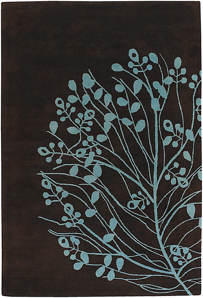 Chandra Dharma dha-7525 Black Floral / Country Area Rug