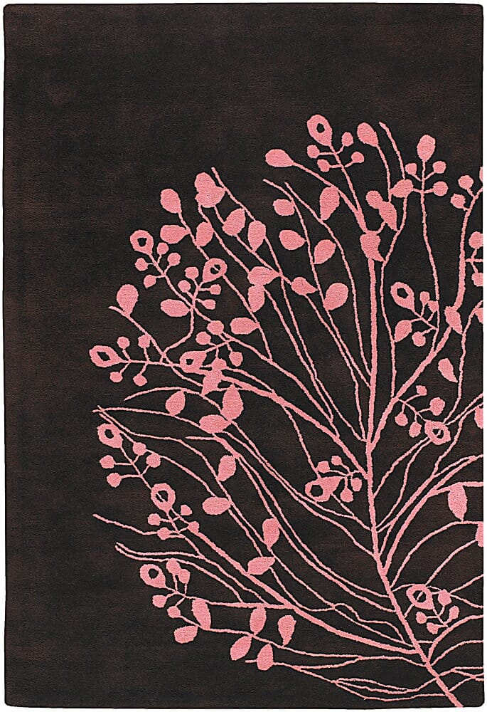Chandra Dharma Dha7526 Brown / Pink Floral / Country Area Rug