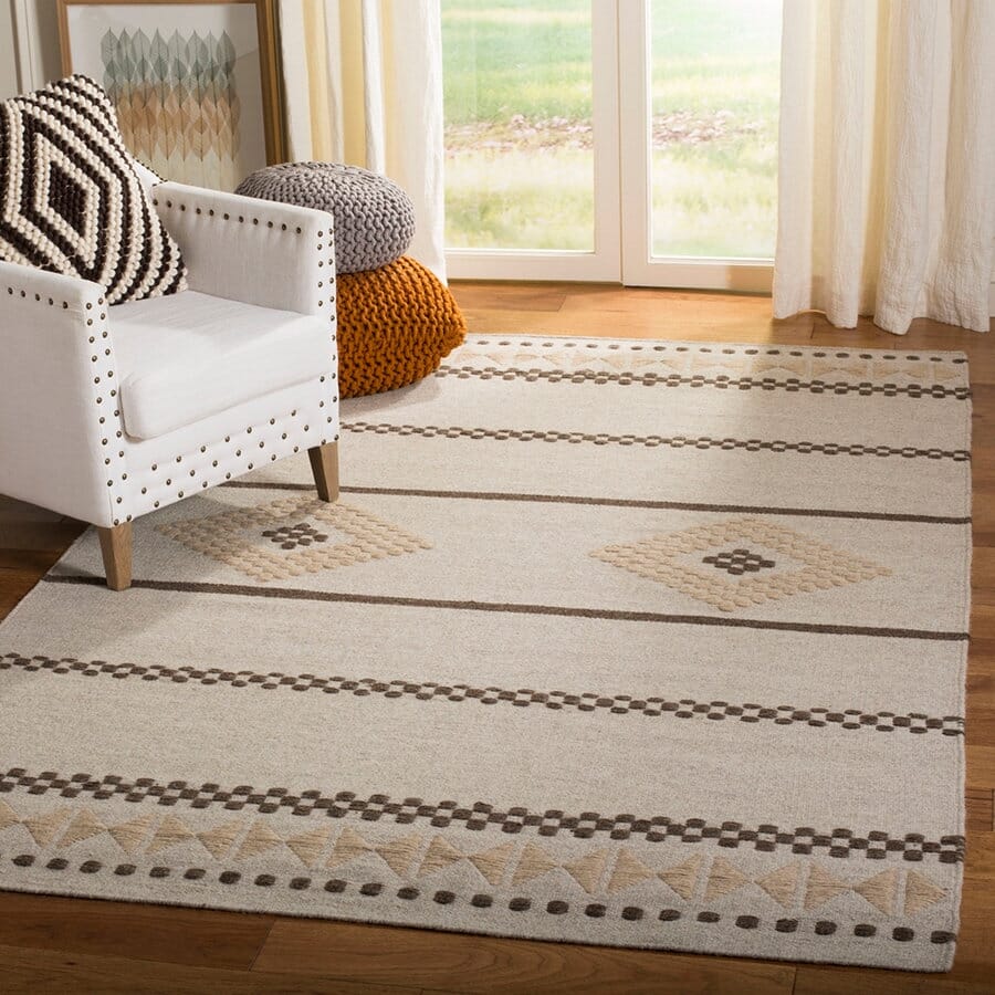 Safavieh Dhurries Dhu351A Natural Striped Area Rug