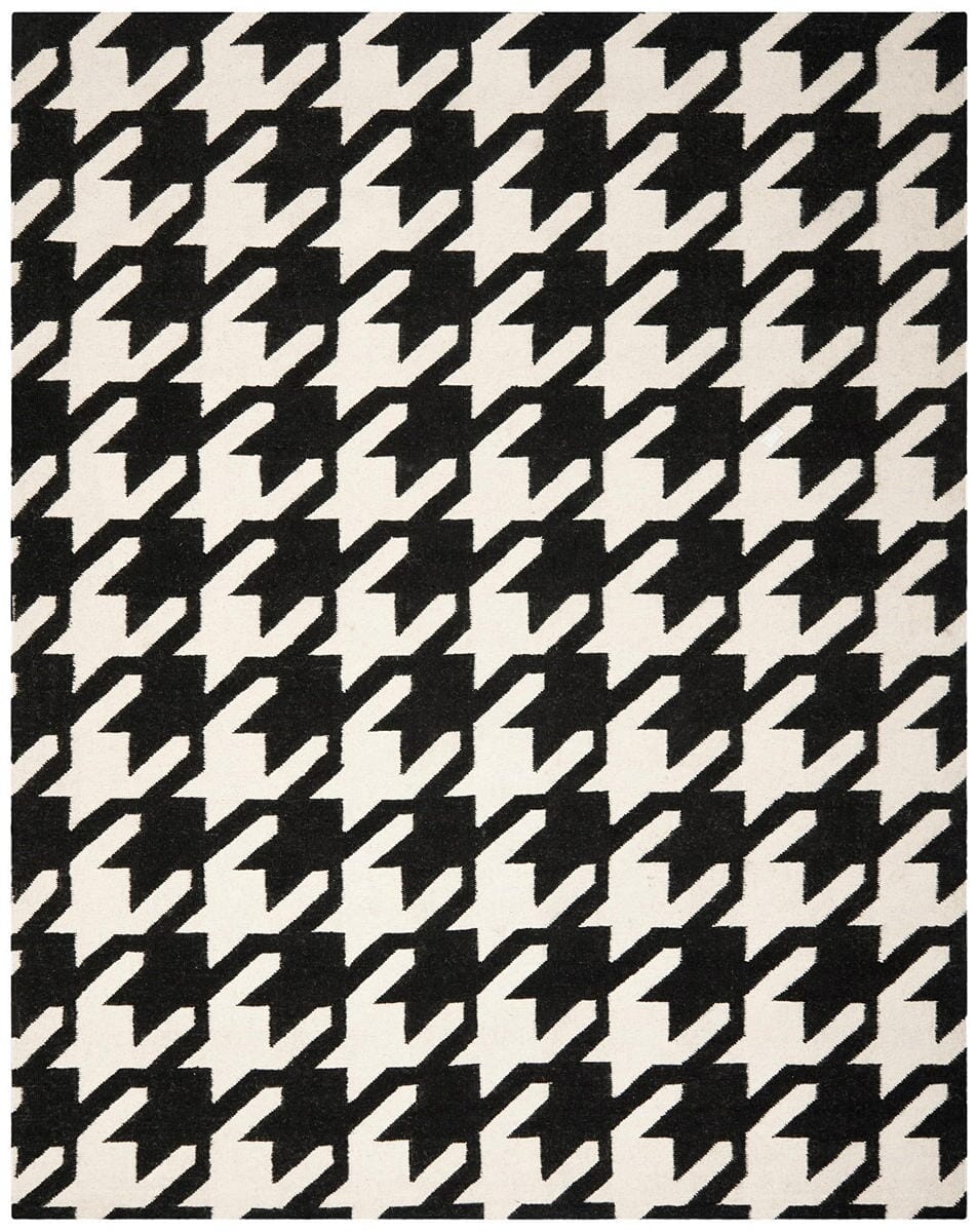 Safavieh Dhurries Dhu570A Black / Ivory Geometric Area Rug