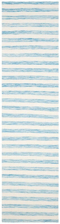 Safavieh Dhurries Dhu575C Aqua / Ivory Striped Area Rug