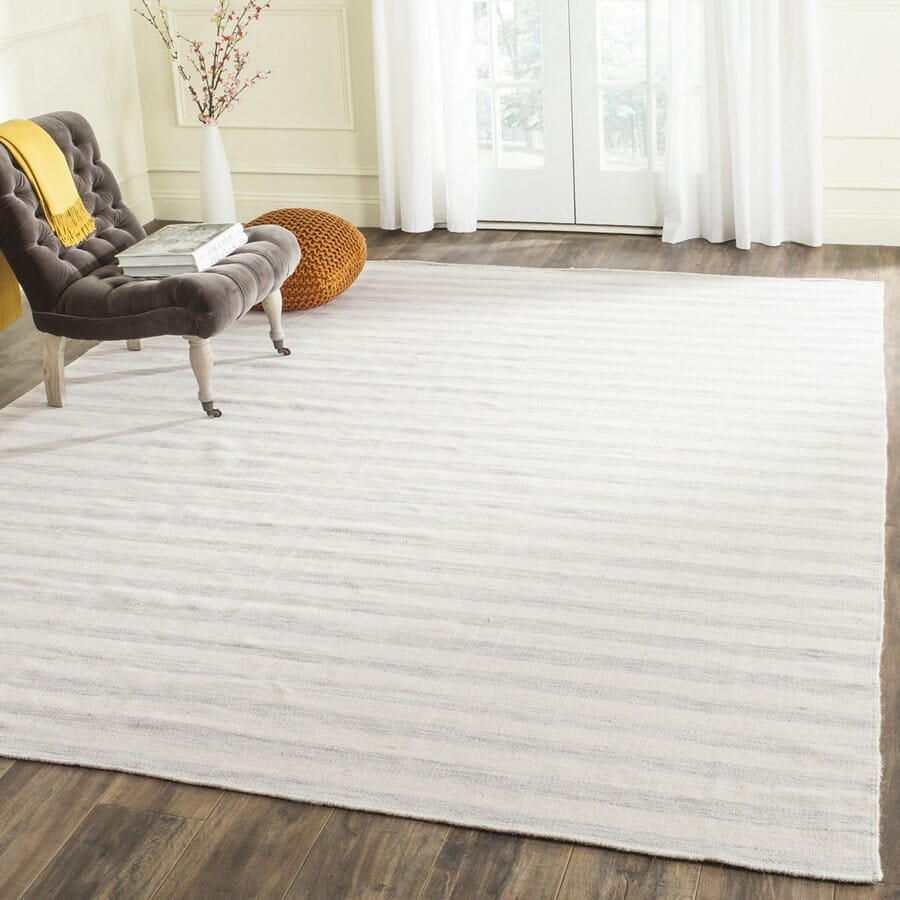 Safavieh Dhurries Dhu575G Light Blue / Ivory Striped Area Rug