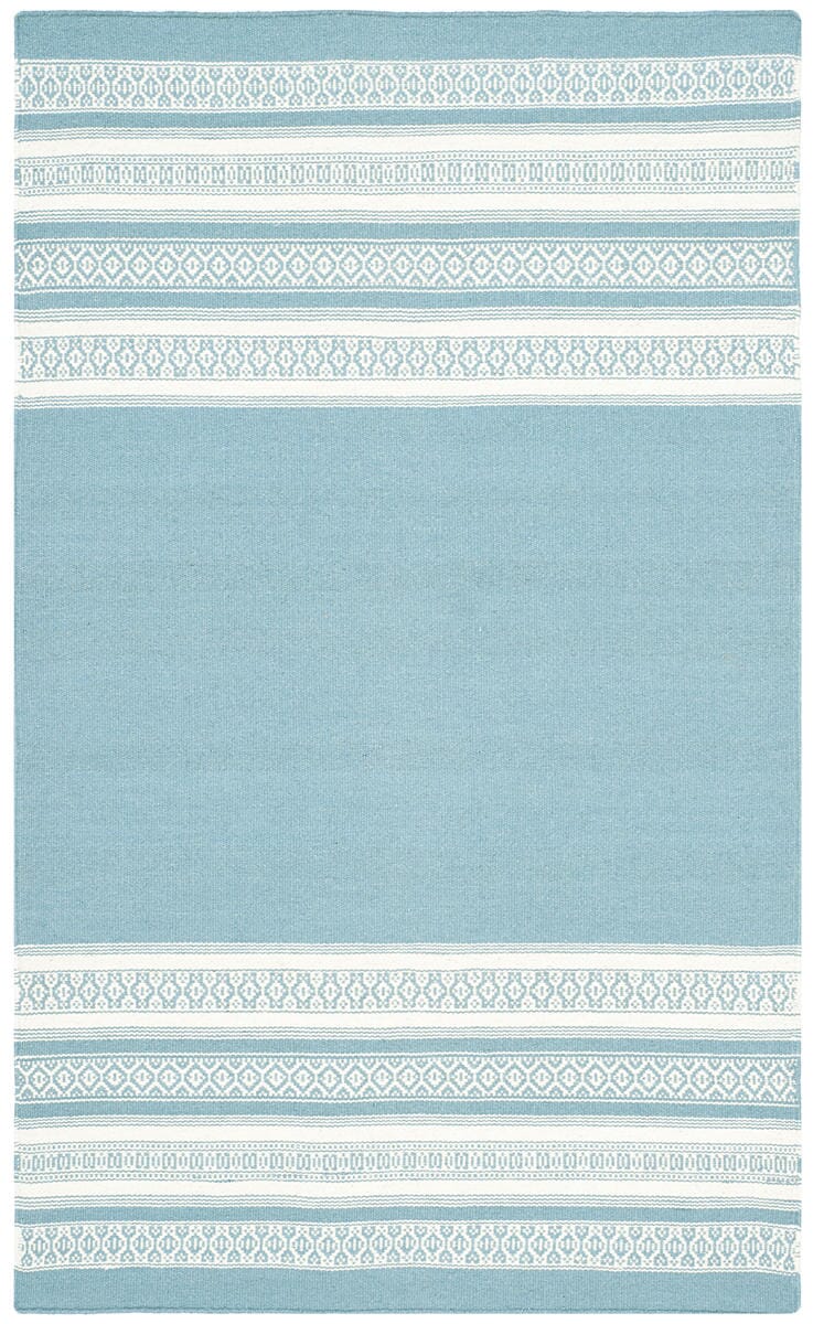 Safavieh Dhurries Dhu601C Turquoise Striped Area Rug