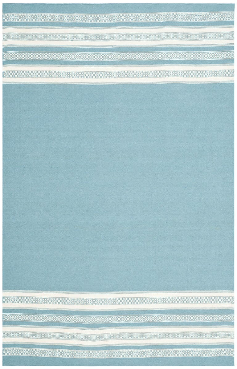 Safavieh Dhurries Dhu601C Turquoise Striped Area Rug