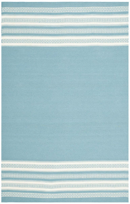 Safavieh Dhurries Dhu601C Turquoise Striped Area Rug