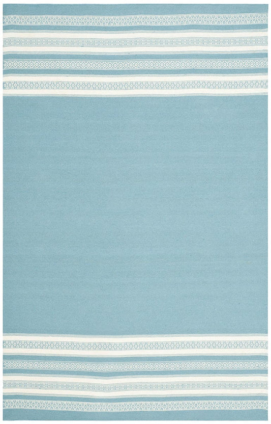 Safavieh Dhurries Dhu601C Turquoise Striped Area Rug