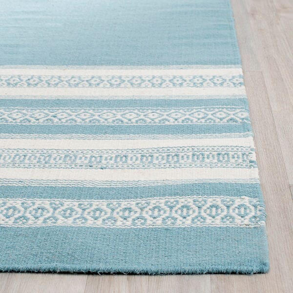 Safavieh Dhurries Dhu601C Turquoise Striped Area Rug