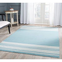 Safavieh Dhurries Dhu601C Turquoise Striped Area Rug