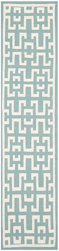 Safavieh Dhurries Dhu621A Seafoam / Ivory Geometric Area Rug