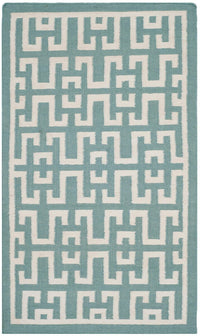 Safavieh Dhurries Dhu621A Seafoam / Ivory Geometric Area Rug