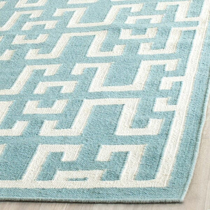 Safavieh Dhurries Dhu621A Seafoam / Ivory Geometric Area Rug