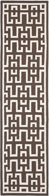 Safavieh Dhurries Dhu621C Chocolate / Ivory Geometric Area Rug