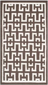 Safavieh Dhurries Dhu621C Chocolate / Ivory Geometric Area Rug