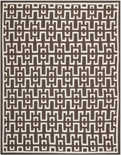 Safavieh Dhurries Dhu621C Chocolate / Ivory Geometric Area Rug