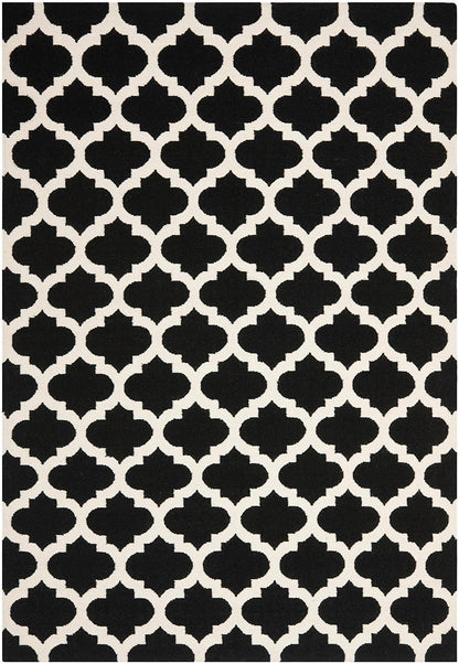 Safavieh Dhurries Dhu623A Black / Ivory Geometric Area Rug