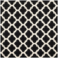 Safavieh Dhurries Dhu623A Black / Ivory Geometric Area Rug