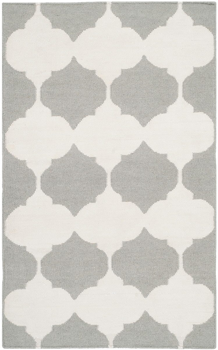 Safavieh Dhurries Dhu624B Grey / Ivory Geometric Area Rug