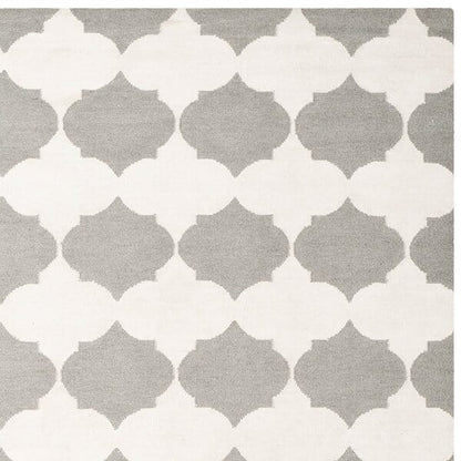 Safavieh Dhurries Dhu624B Grey / Ivory Geometric Area Rug