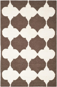 Safavieh Dhurries Dhu624C Brown / Ivory Geometric Area Rug