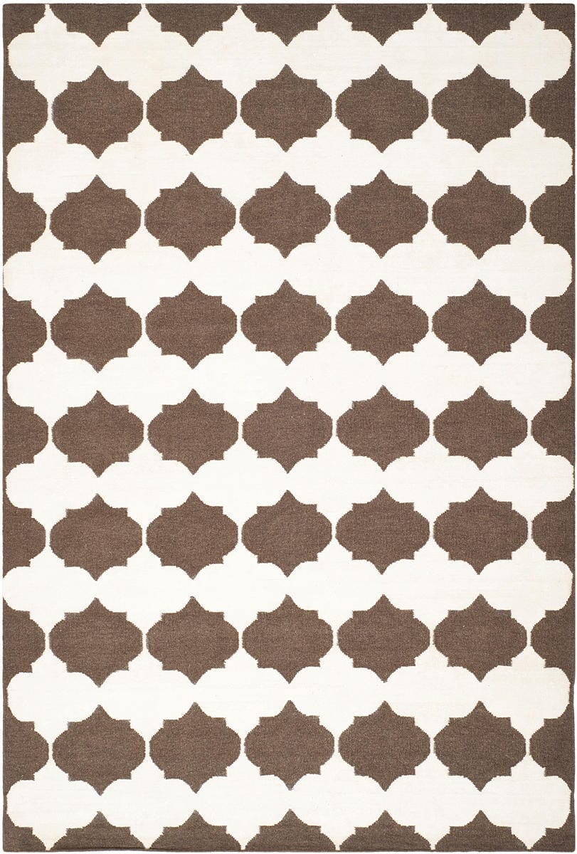 Safavieh Dhurries Dhu624C Brown / Ivory Geometric Area Rug