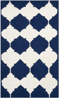 Safavieh Dhurries Dhu624D Navy / Ivory Geometric Area Rug