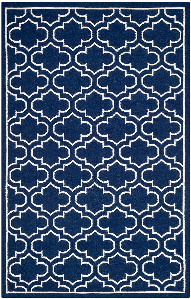 Safavieh Dhurries Dhu625D Navy / Ivory Geometric Area Rug