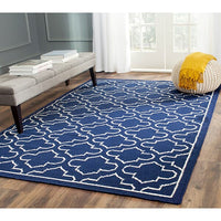 Safavieh Dhurries Dhu625D Navy / Ivory Geometric Area Rug