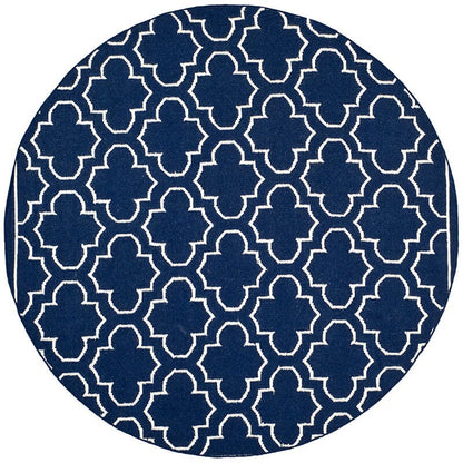 Safavieh Dhurries Dhu625D Navy / Ivory Geometric Area Rug