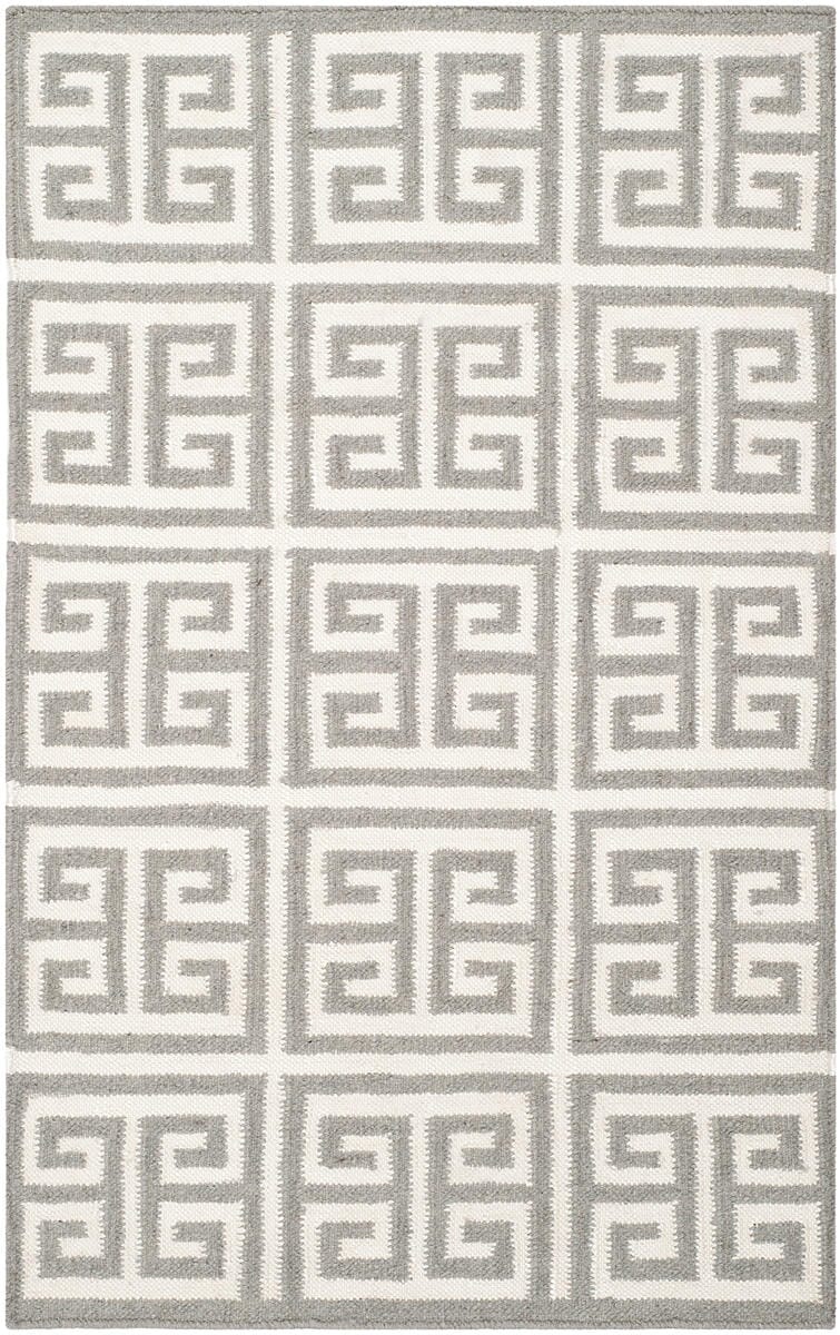 Safavieh Dhurries Dhu626B Grey / Ivory Geometric Area Rug