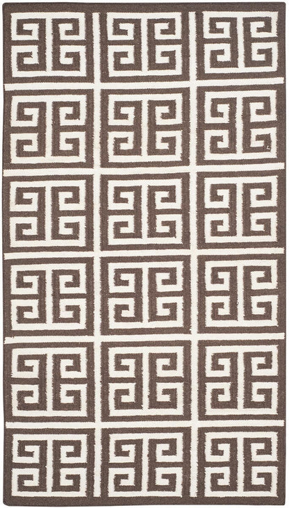 Safavieh Dhurries Dhu626C Brown / Ivory Geometric Area Rug