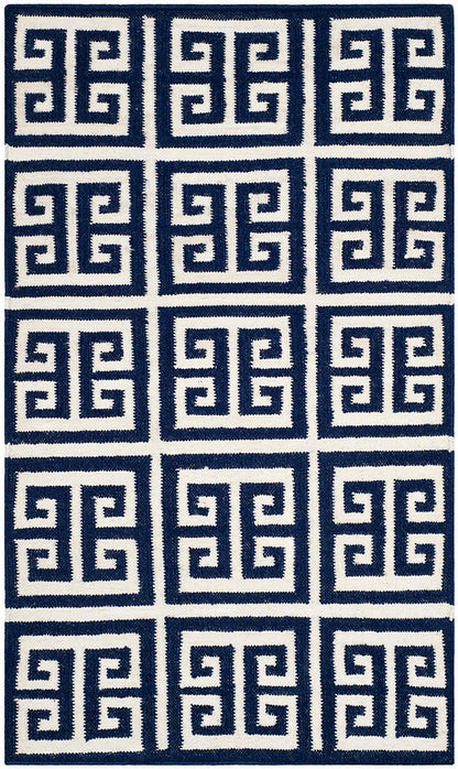 Safavieh Dhurries Dhu626D Navy / Ivory Geometric Area Rug