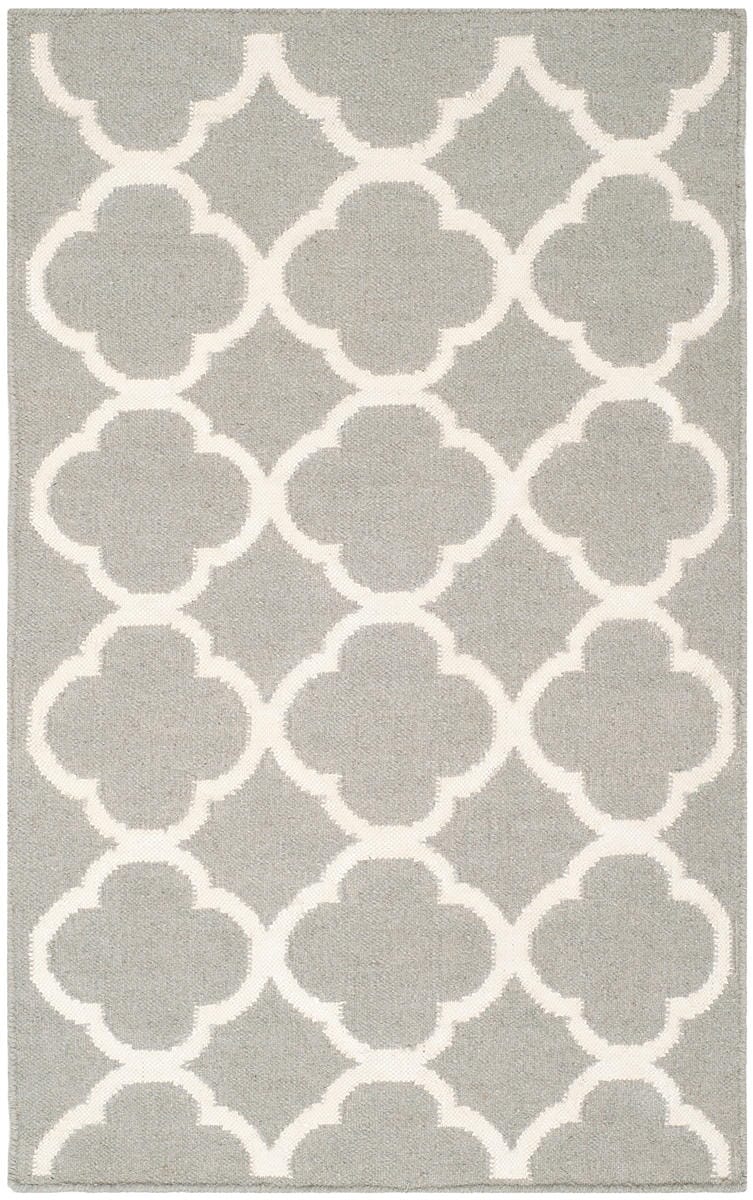 Safavieh Dhurries Dhu627B Grey / Ivory Geometric Area Rug