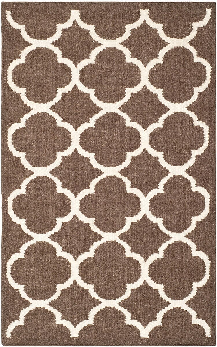 Safavieh Dhurries Dhu627C Brown / Ivory Geometric Area Rug