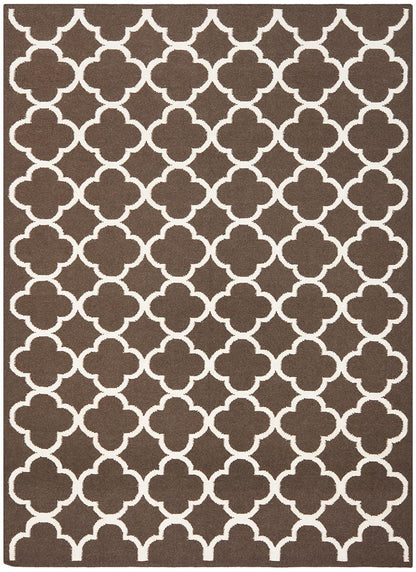 Safavieh Dhurries Dhu627C Brown / Ivory Geometric Area Rug