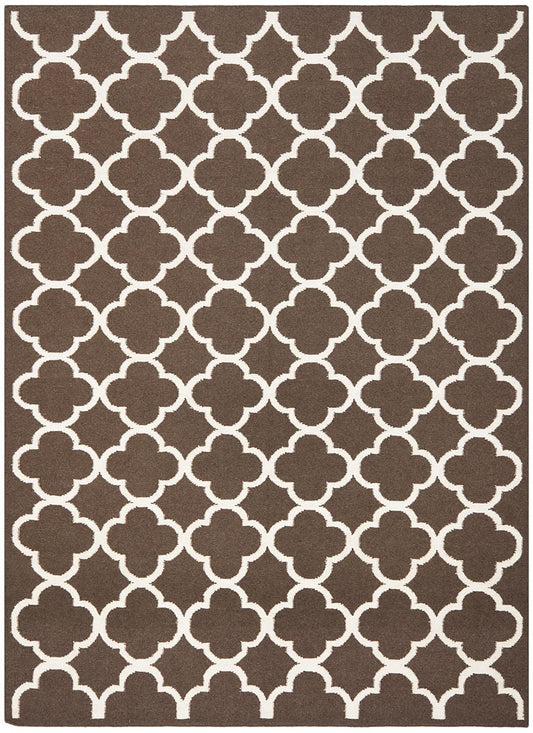 Safavieh Dhurries Dhu627C Brown / Ivory Geometric Area Rug