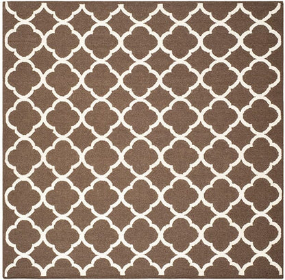 Safavieh Dhurries Dhu627C Brown / Ivory Geometric Area Rug