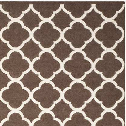 Safavieh Dhurries Dhu627C Brown / Ivory Geometric Area Rug