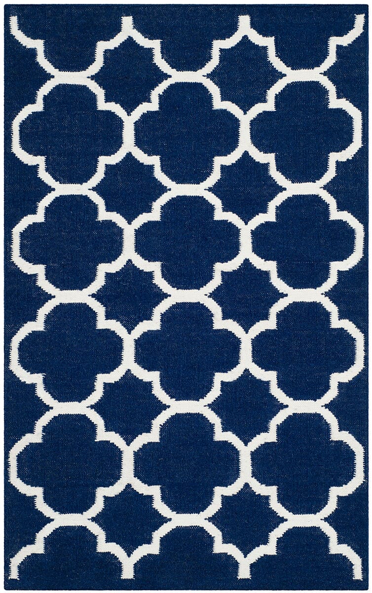 Safavieh Dhurries Dhu627D Navy / Ivory Geometric Area Rug