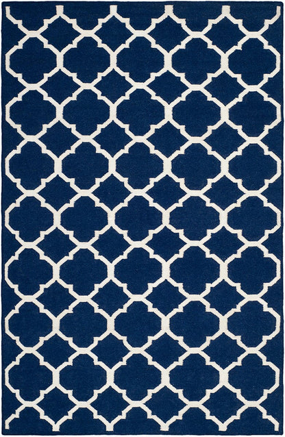 Safavieh Dhurries Dhu627D Navy / Ivory Geometric Area Rug