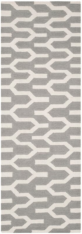 Safavieh Dhurries Dhu630A Silver / Ivory Damask Area Rug