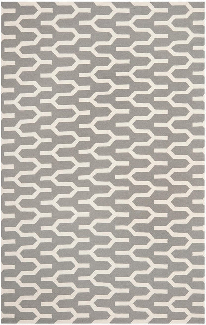 Safavieh Dhurries Dhu630A Silver / Ivory Damask Area Rug